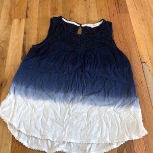 Blue and white ombré tank